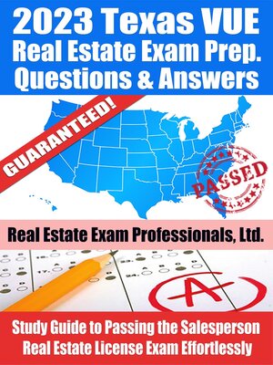 cover image of 2023 Texas VUE Real Estate Exam Prep Questions & Answers